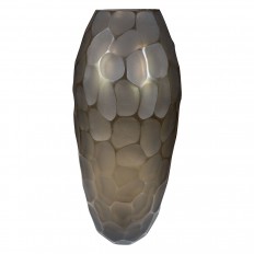 Tall grey battuto form Murano glass vase